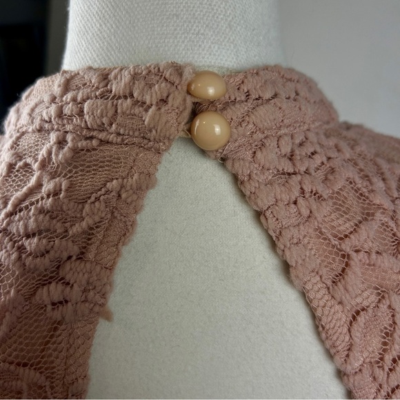 Fire Los Angeles Long Sleeve Floral Lace Knee Length Dress Fully Lined Junior L - Picture 6 of 10